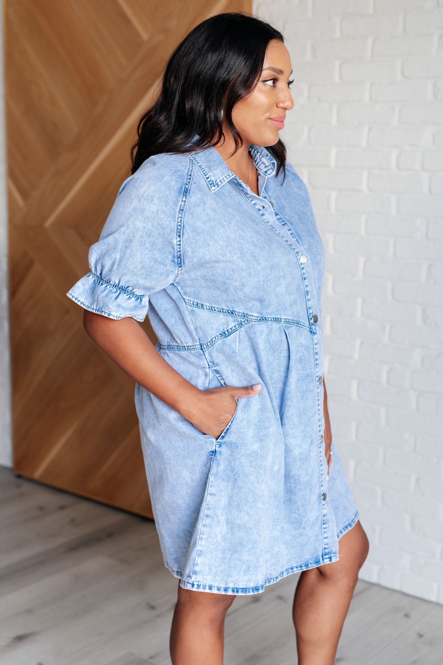 **ONLINE EXCLUSIVE** Westward Movement Denim Shirtdress