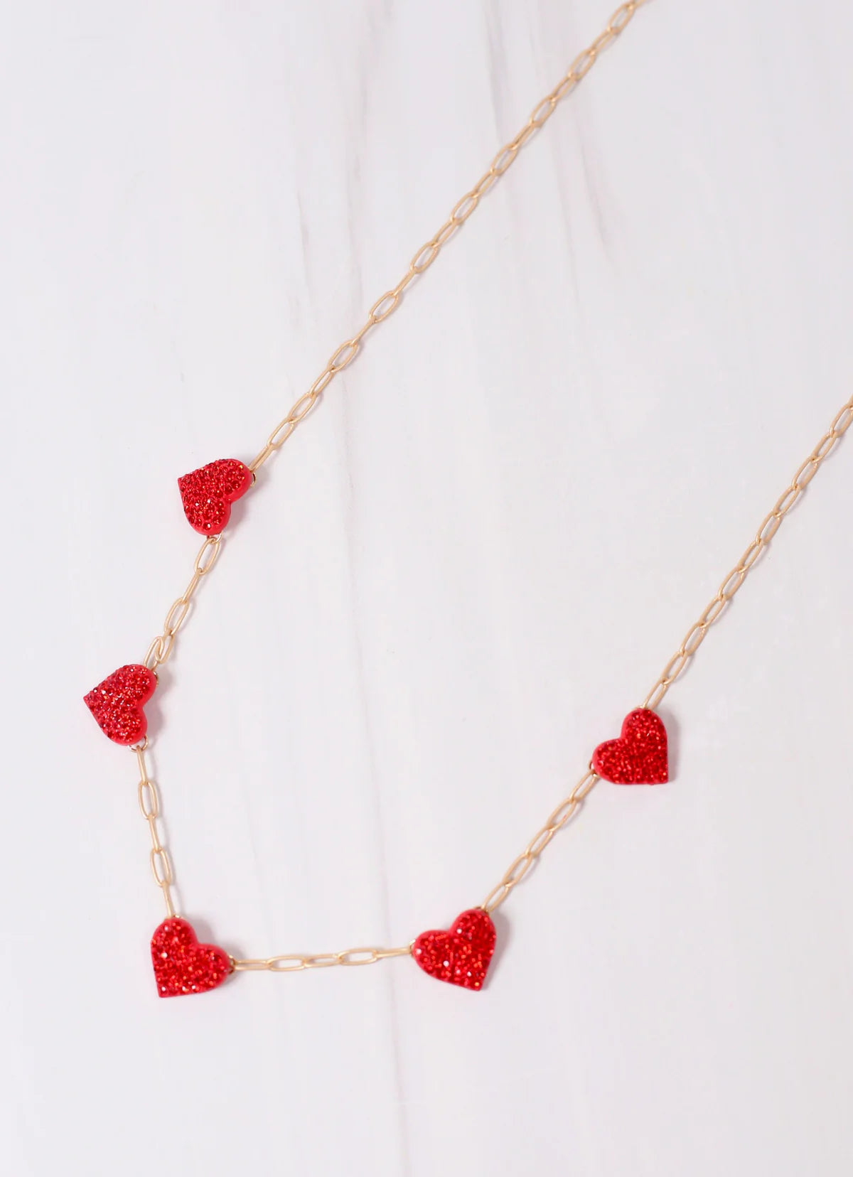 Peyton Red CZ Heart Necklace