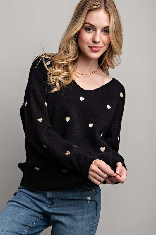 Isabella Heart Pattern Sweater