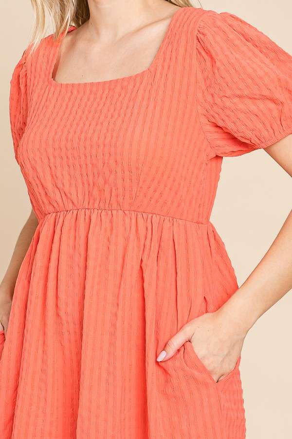 Plus BabyDoll Square Neck Dress