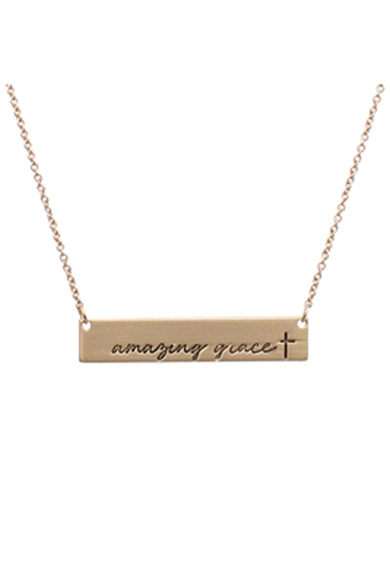 'Amazing Grace' Bar Necklace