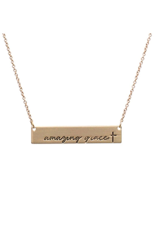 'Amazing Grace' Bar Necklace