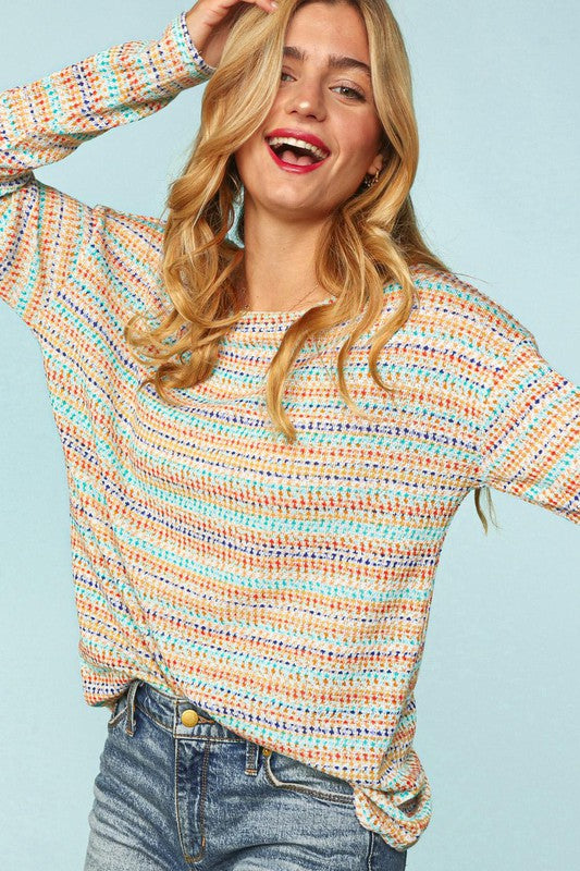 MultiColor Stripe Vintage Knit Top