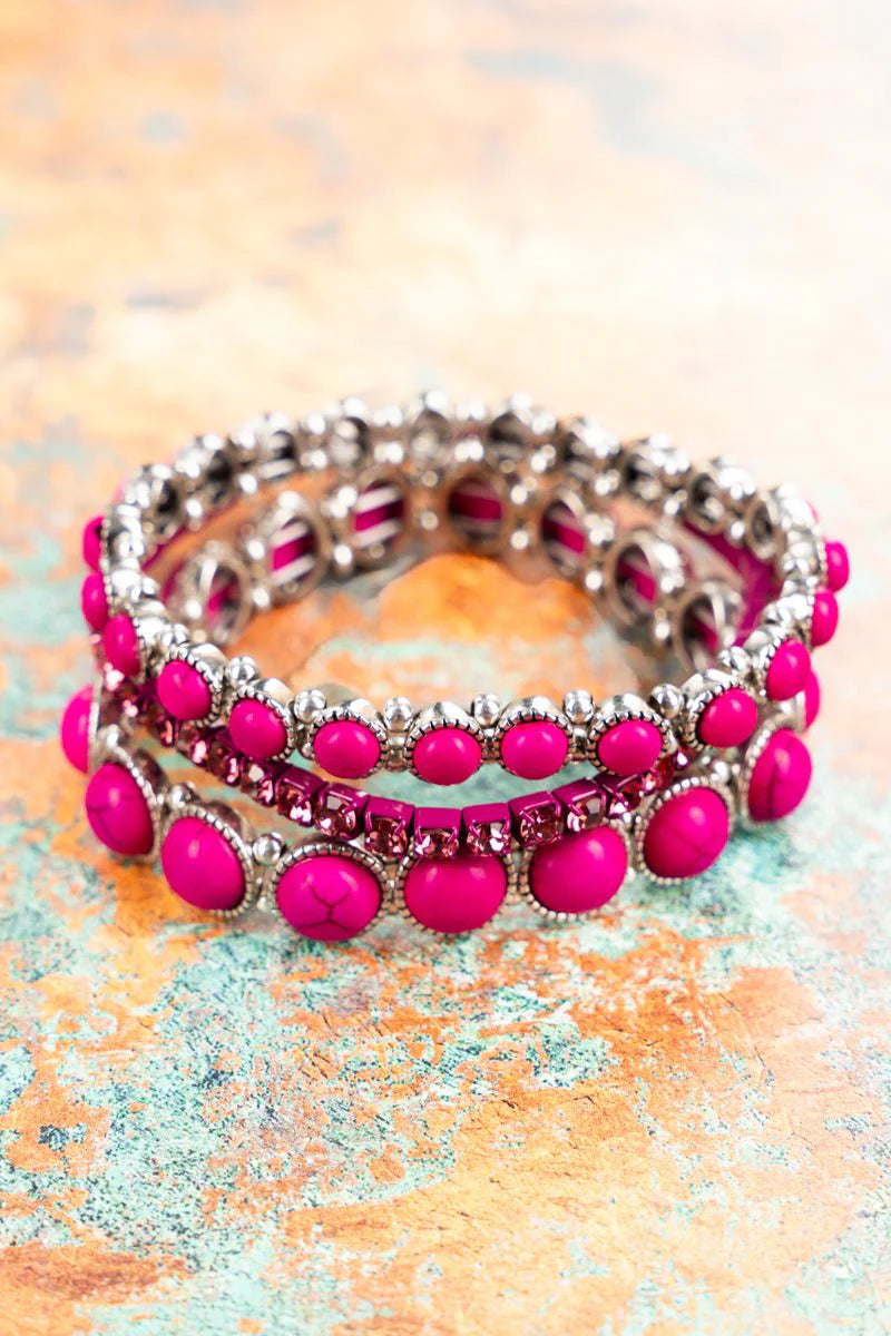 Everlee Pink Coppertone Bracelet Set