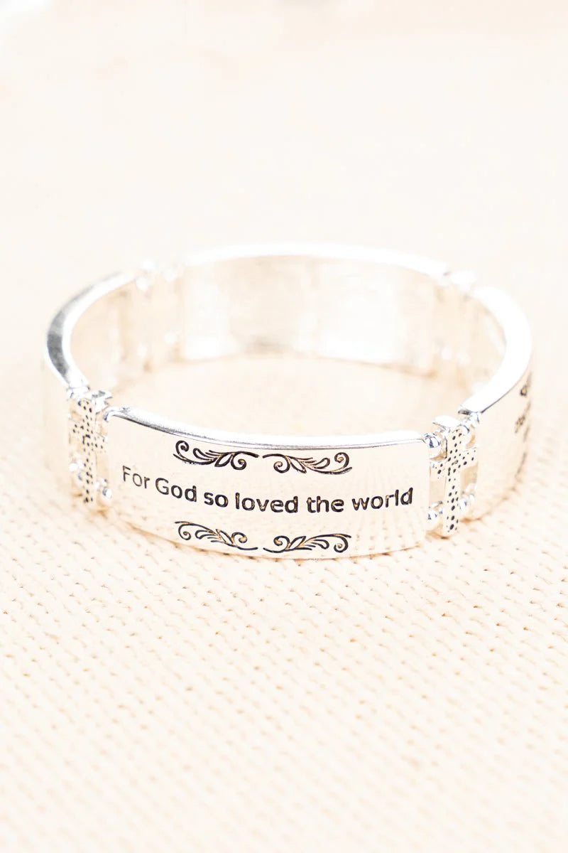 Silvertone 'John 3:16' Johanna Bracelet