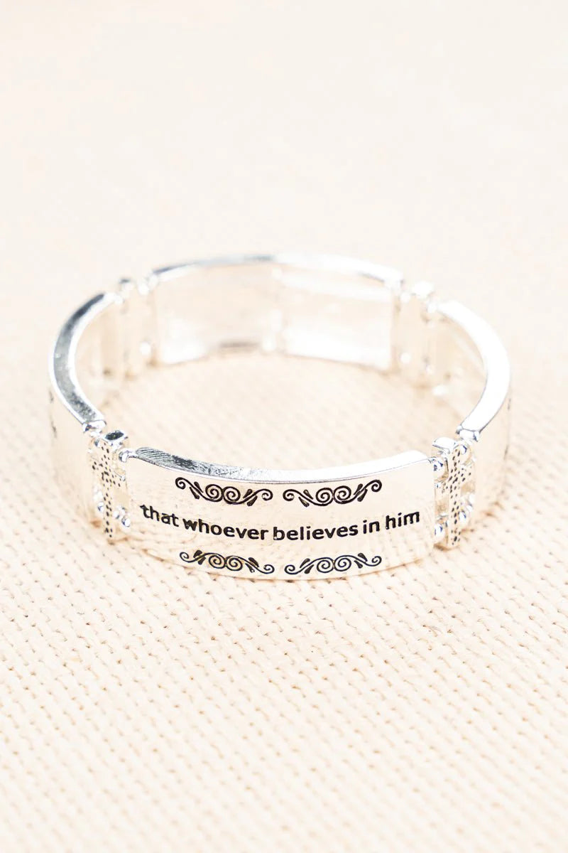 Silvertone 'John 3:16' Johanna Bracelet