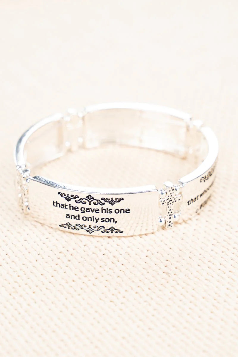 Silvertone 'John 3:16' Johanna Bracelet