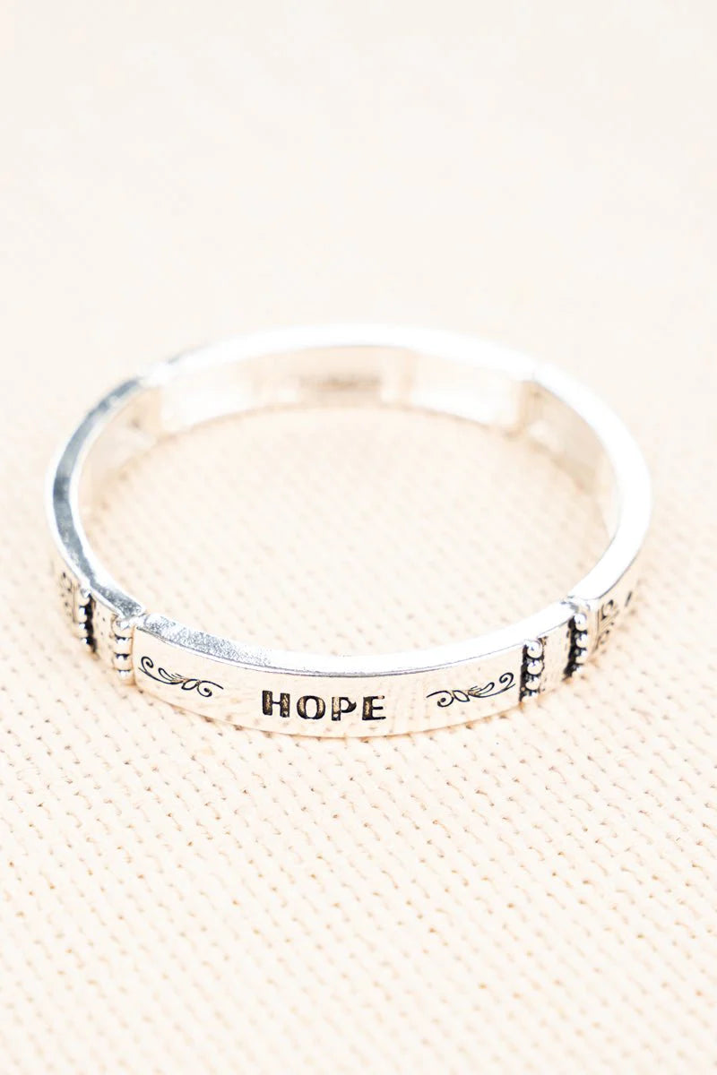 Silvertone Hope Bracelet