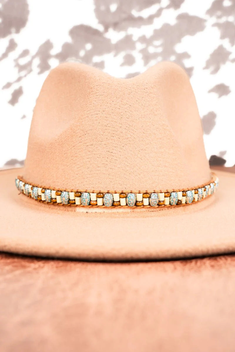 The Tempe Beaded Cord Cord Tie Hat Band