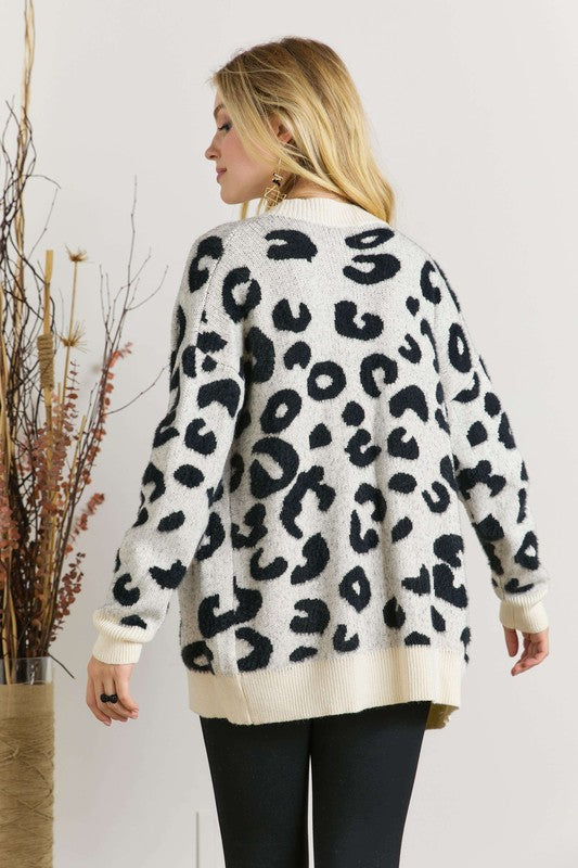 Fuzzy Leopard Cardigan