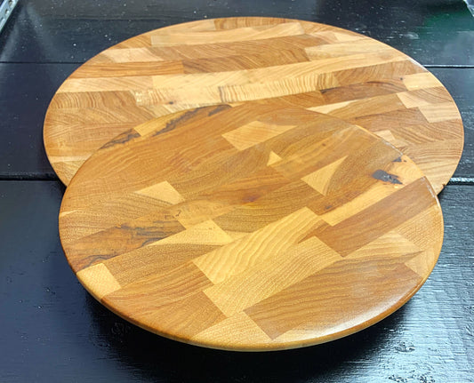 Handmade Round End Grain Serving Plates