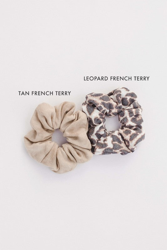 Soft French Terry Scrunchie - Leopard Print