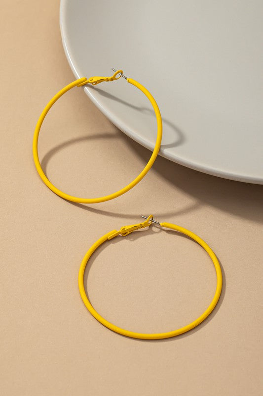 Pastel Skinny Hoop Earrings