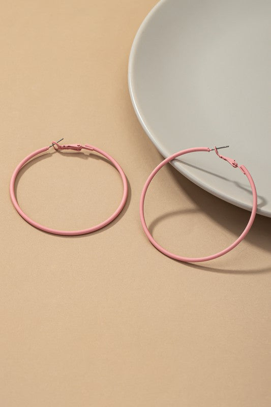 Pastel Skinny Hoop Earrings