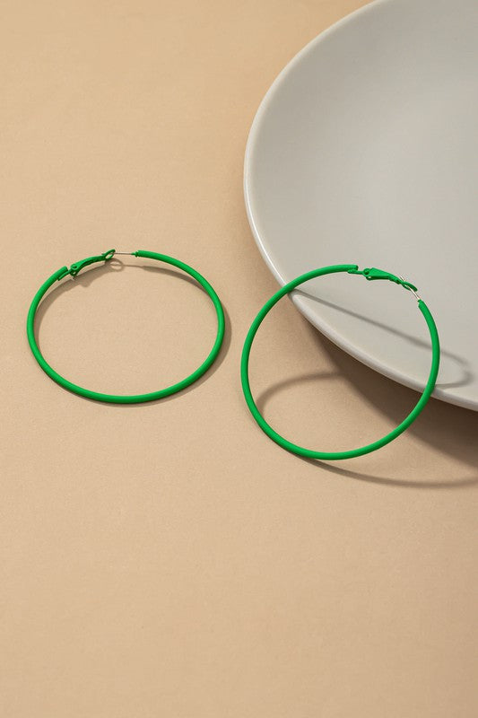 Pastel Skinny Hoop Earrings