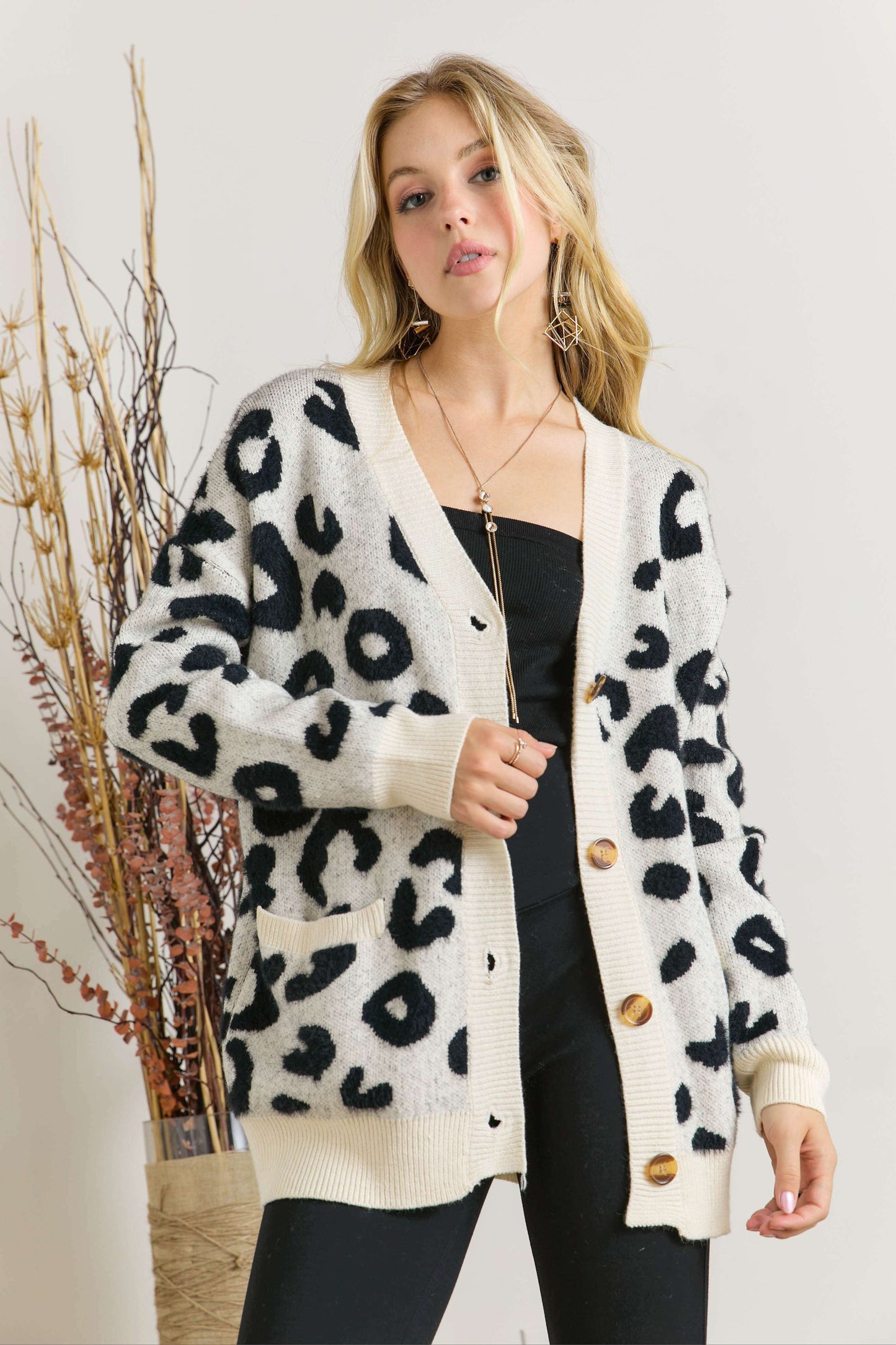 Fuzzy Leopard Cardigan