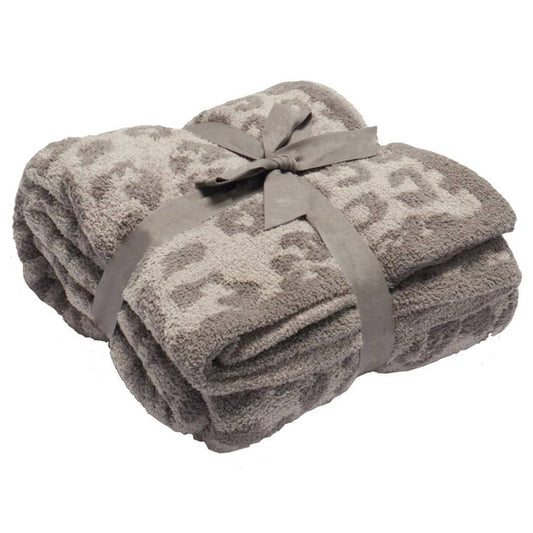 Leopard Pattern Ultra-Soft 50x60 Inch Throw Blanket - Grey