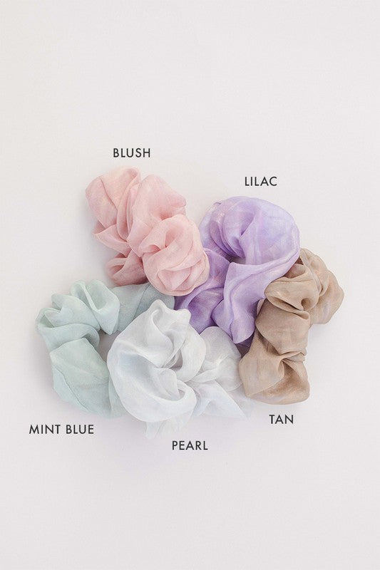 Pastel Chiffon Scrunchie